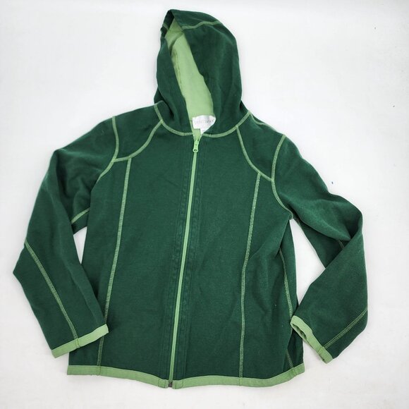 Sport Savvy Women’s Medium Green Hooded Zip-Up Jacket & Matching Pants Set - Picture 4 of 10